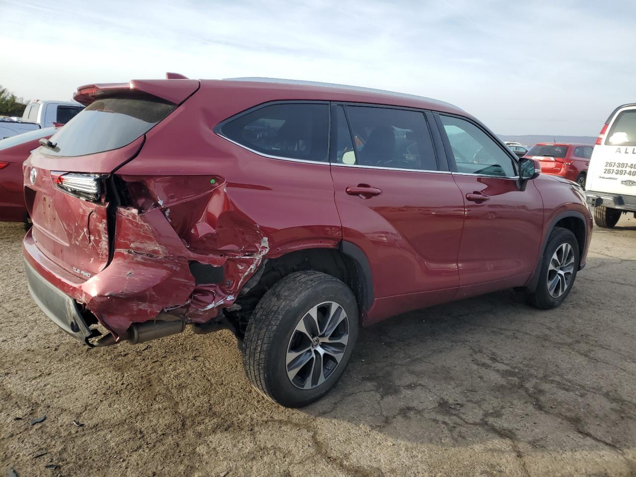 2020 Toyota Highlander VIN 5TDGZRBH7LS506678 Copart auction photo, rear end damage thumbnail 3