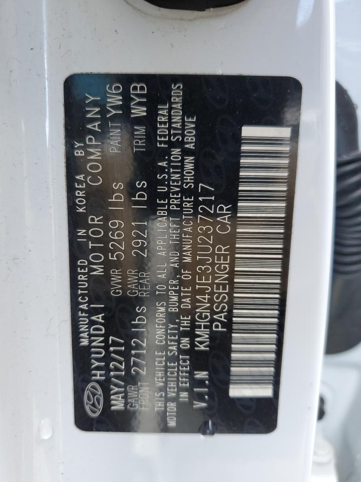 2018 Genesis G80 VIN KMHGN4JE3JU237217 Copart auction photo, front end / minor dent/scratches damage thumbnail 12