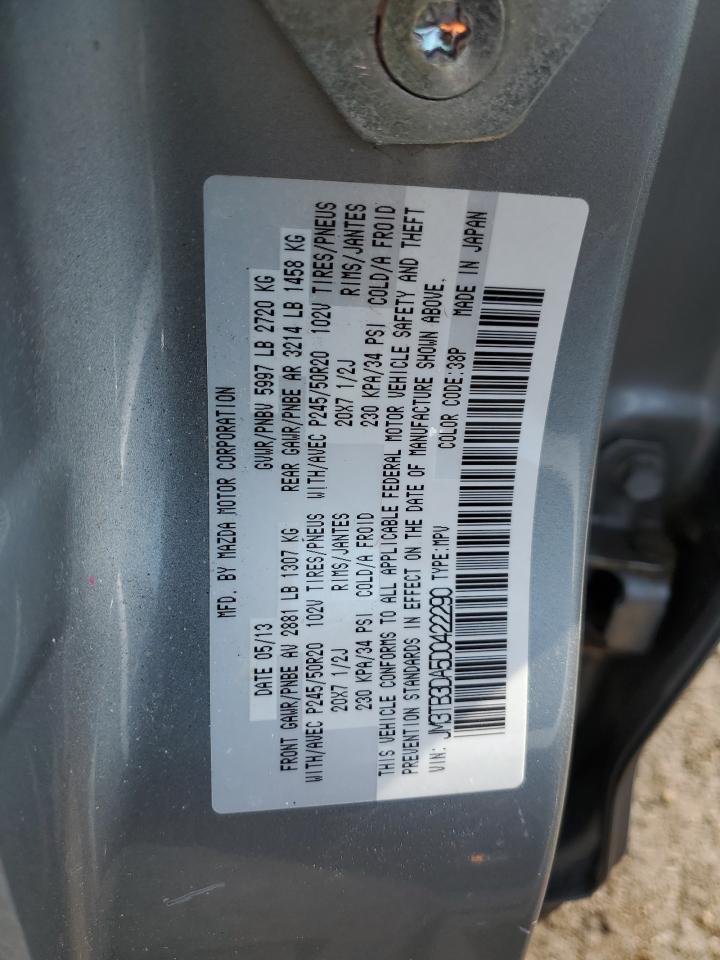 2013 Mazda CX-9 VIN JM3TB3DA5D0422290 Copart auction photo, side / rear end damage thumbnail 13