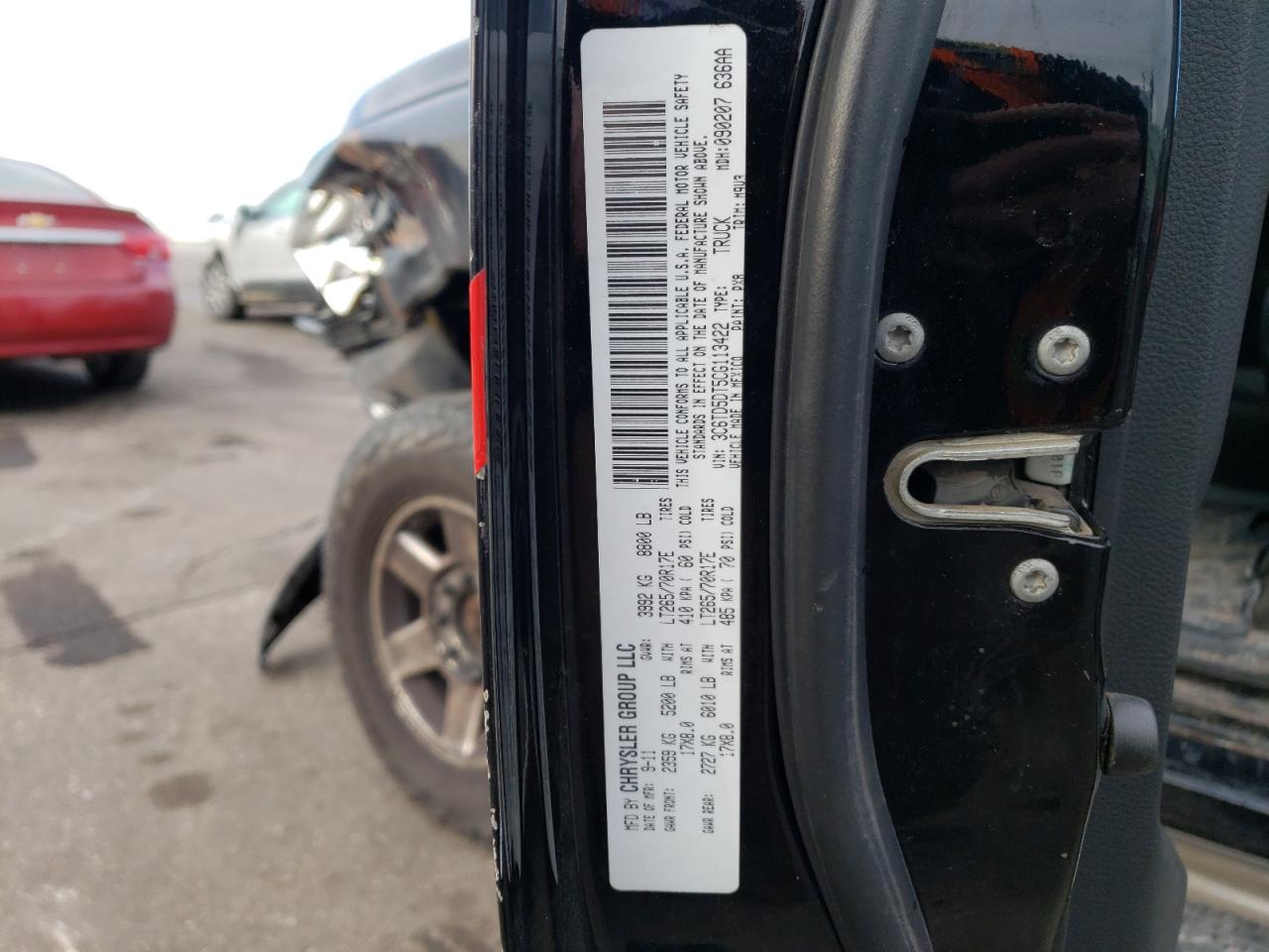 2012 Dodge RAM VIN 3C6TD5DT5CG113422 Copart auction photo, front end damage thumbnail 12