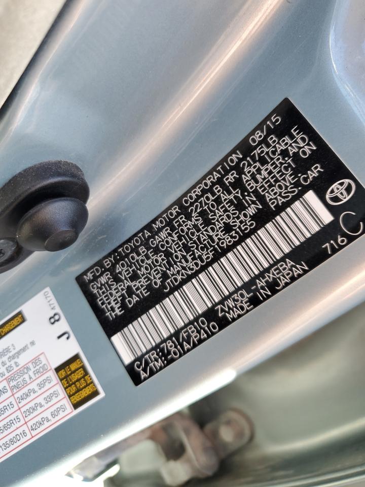 2015 Toyota Prius VIN JTDKN3DU5F1983155 Copart auction photo, front end / minor dent/scratches damage thumbnail 12