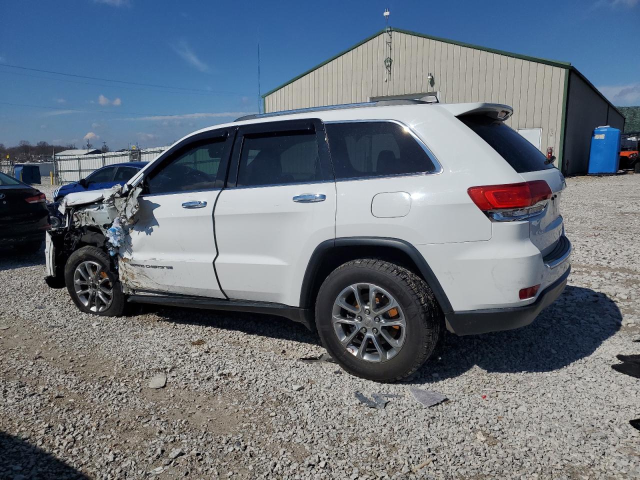2015 Jeep Grand Cherokee VIN 1C4RJEBG3FC765433 Copart auction photo, front end / side damage thumbnail 2