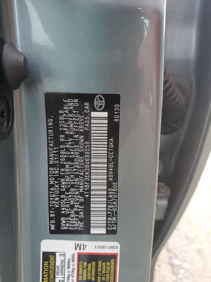 2011 Toyota Camry VIN 4T1BF3EK2BU699559 Copart auction photo, front end / minor dent/scratches damage thumbnail 12
