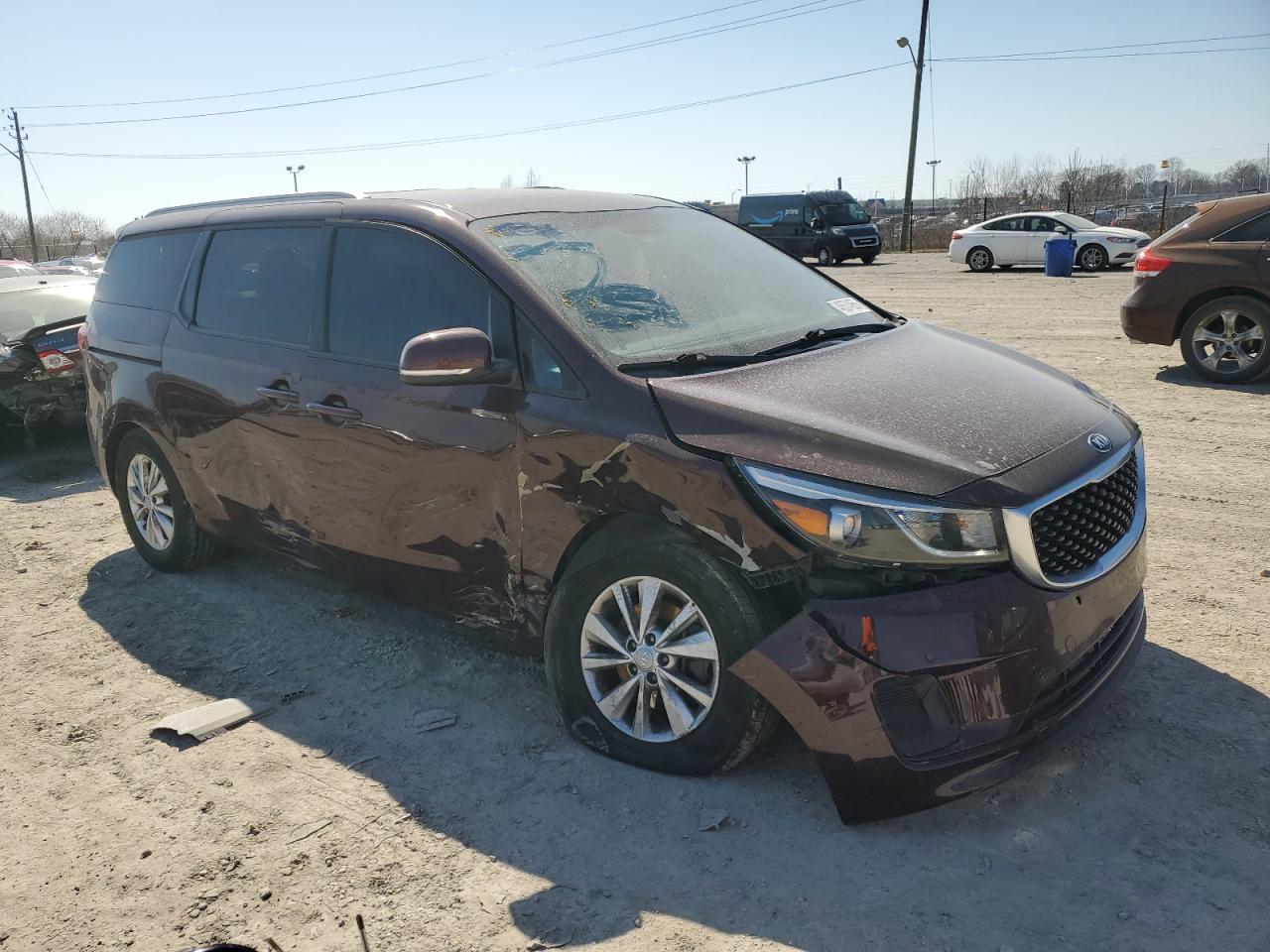 2017 KIA Sedona VIN KNDMB5C19H6338583 Copart auction photo, front end / side damage thumbnail 4