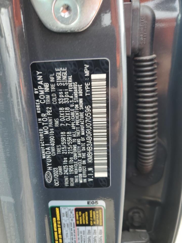 2024 Hyundai Kona VIN KM8HB3AB0RU070596 Copart auction photo, front end / minor dent/scratches damage thumbnail 13