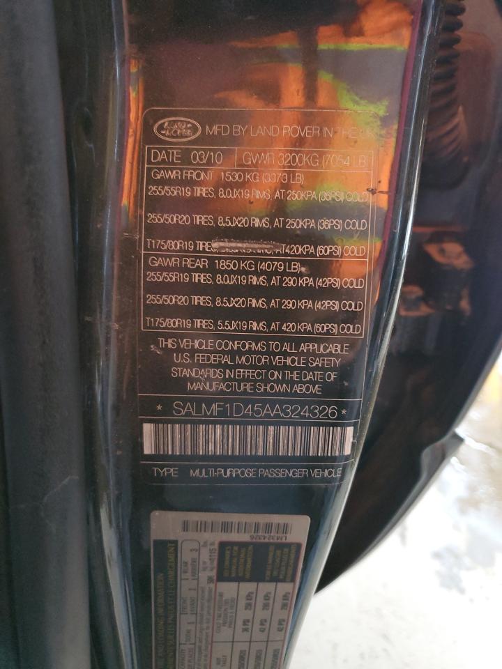 2010 Land Rover Range Rover VIN SALMF1D45AA324326 Copart auction photo, mechanical damage thumbnail 13