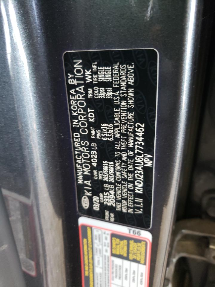 2020 KIA Soul VIN KNDJ23AU6L7734462 Copart auction photo, rear end / minor dent/scratches damage thumbnail 13