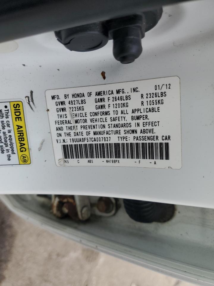 2012 Acura TL VIN 19UUA9F57CA007937 Copart auction photo, rear end / minor dent/scratches damage thumbnail 15