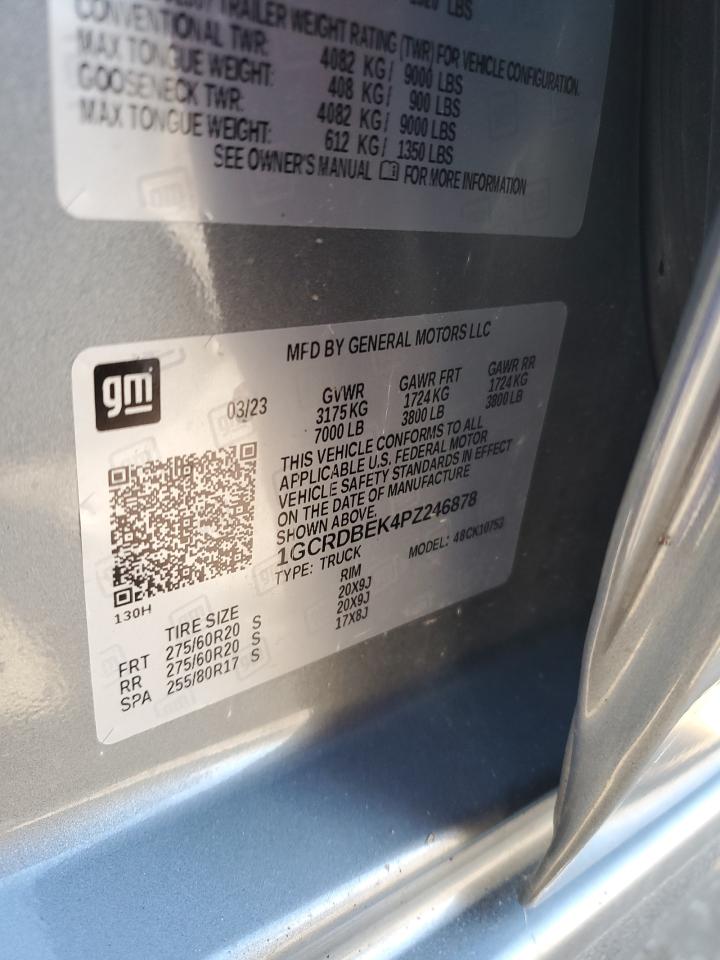 2023 Chevrolet Silverado VIN 1GCRDBEK4PZ246878 Copart auction photo, front end damage thumbnail 12