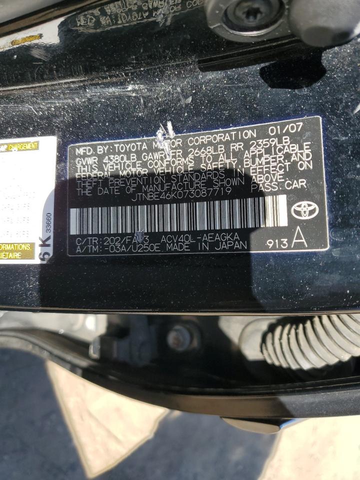 2007 Toyota Camry VIN JTNBE46K073087719 Copart auction photo, side damage thumbnail 12