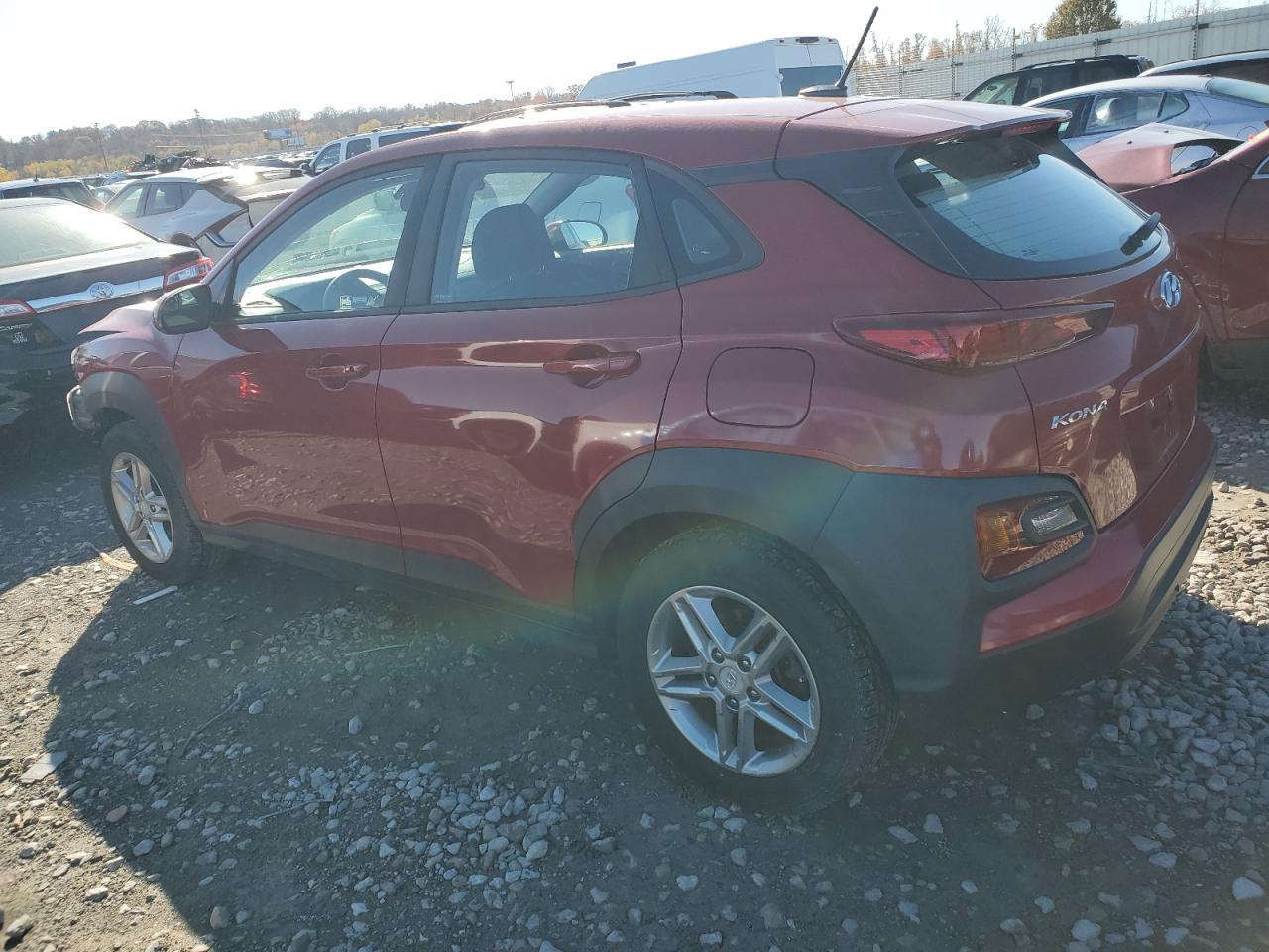 2019 Hyundai Kona VIN KM8K12AA3KU221740 Copart auction photo, front end damage thumbnail 2