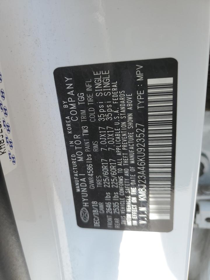 2019 Hyundai Tucson VIN KM8J23A46KU923527 Copart auction photo, all over damage thumbnail 12