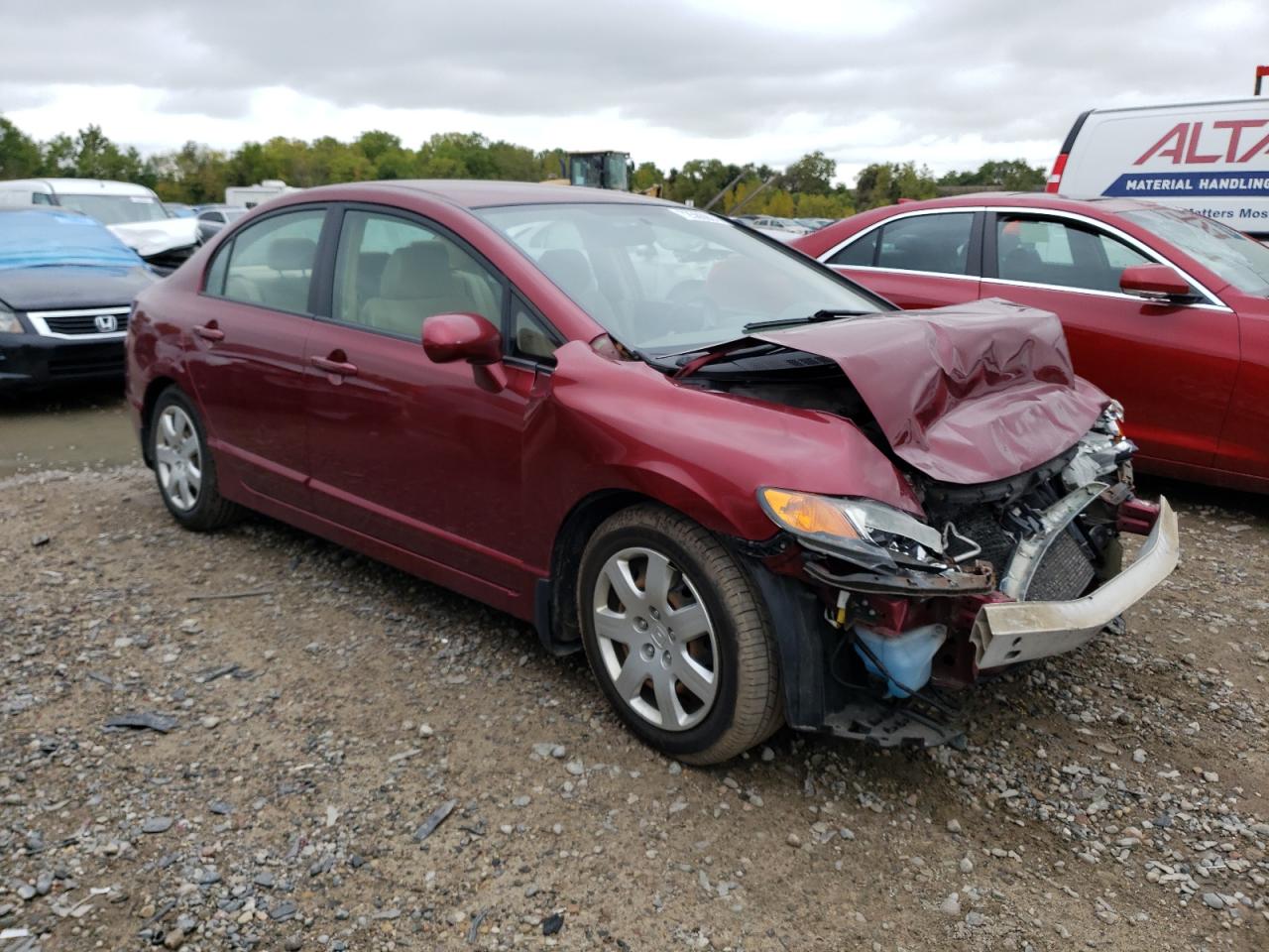 2007 Honda Civic VIN 1HGFA16547L087265 Copart auction photo, front end / side damage thumbnail 4