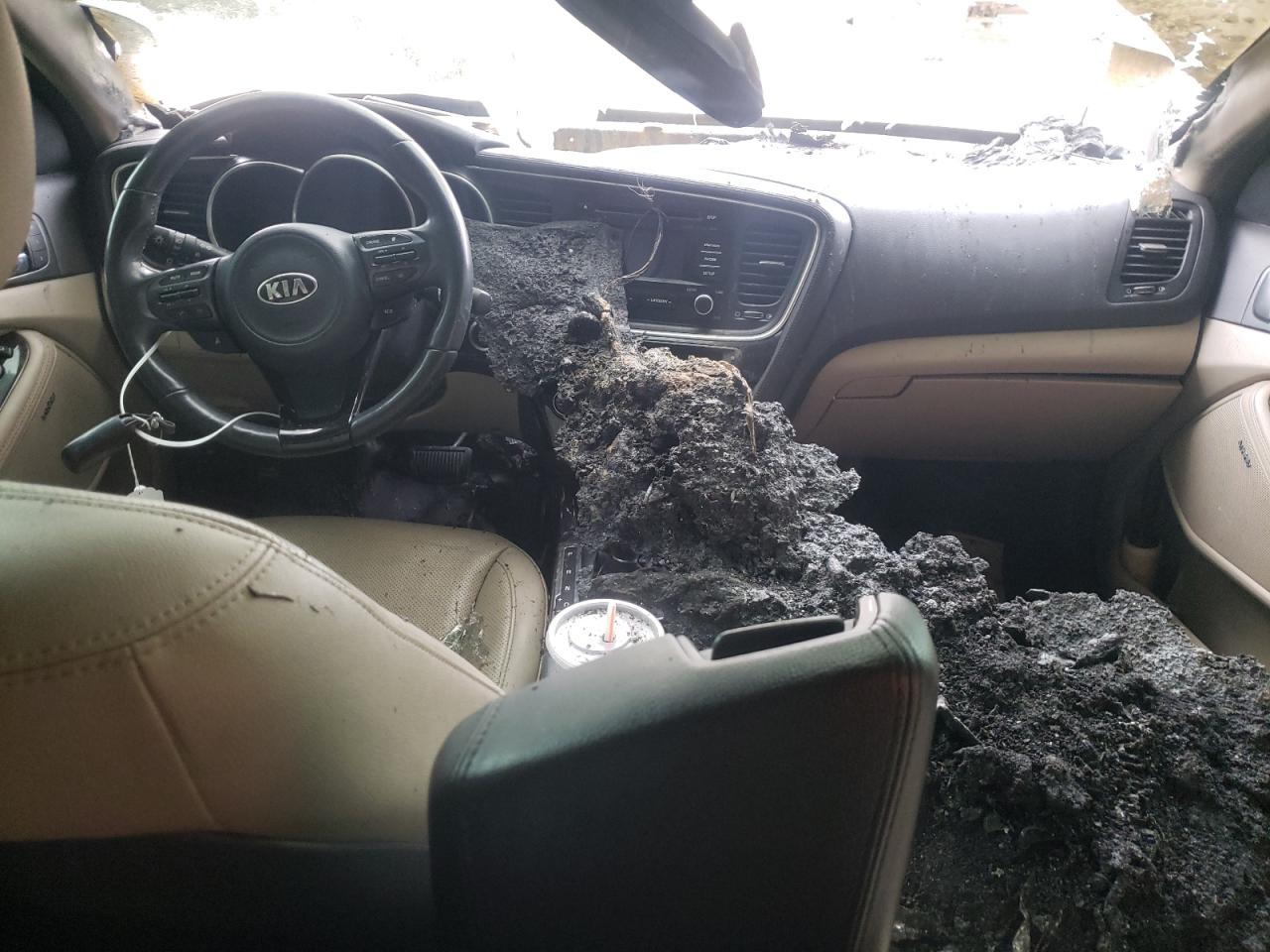 2014 KIA Optima VIN 5XXGN4A71EG277183 Copart auction photo, burn - engine / front end damage thumbnail 8