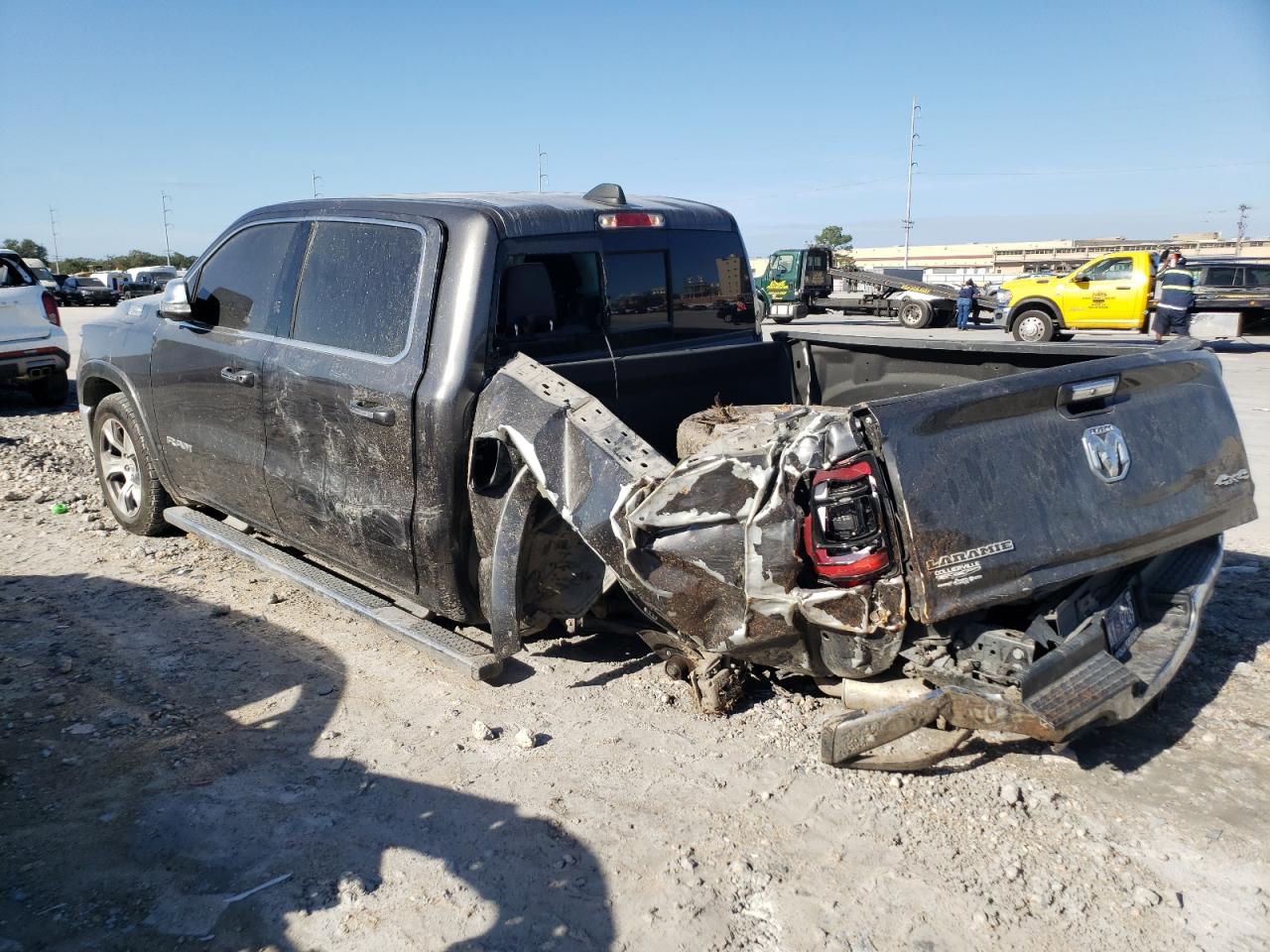 2019 RAM 1500 VIN 1C6SRFJT3KN553443 Copart auction photo, side / rear end damage thumbnail 2