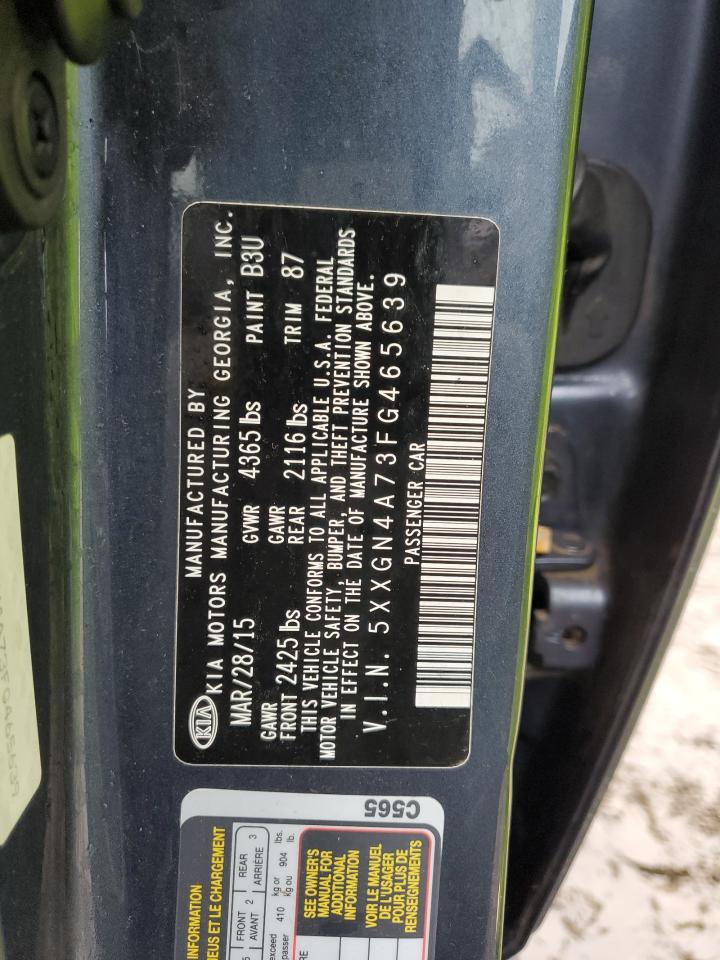 2015 KIA Optima VIN 5XXGN4A73FG465639 Copart auction photo, front end / minor dent/scratches damage thumbnail 14