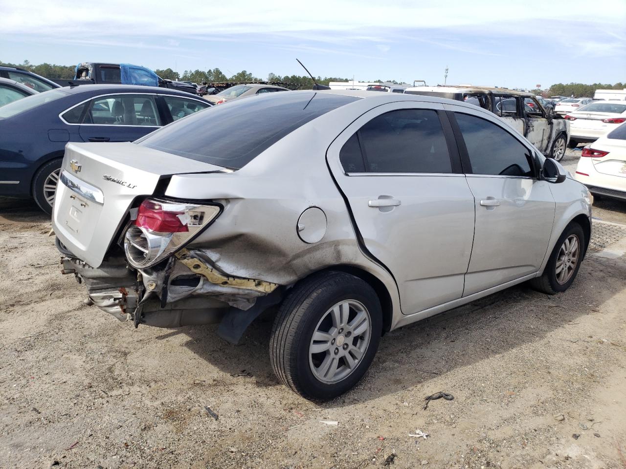 2014 Chevrolet Sonic VIN 1G1JC5SH4E4174948 Copart auction photo, rear end / front end damage thumbnail 3