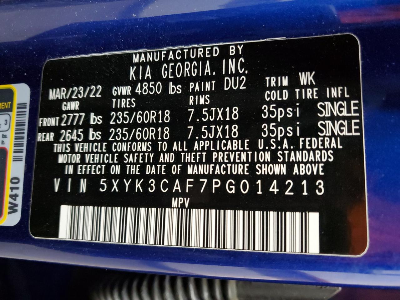 2023 KIA Sportage VIN 5XYK3CAF7PG014213 Copart auction photo, front end damage thumbnail 16