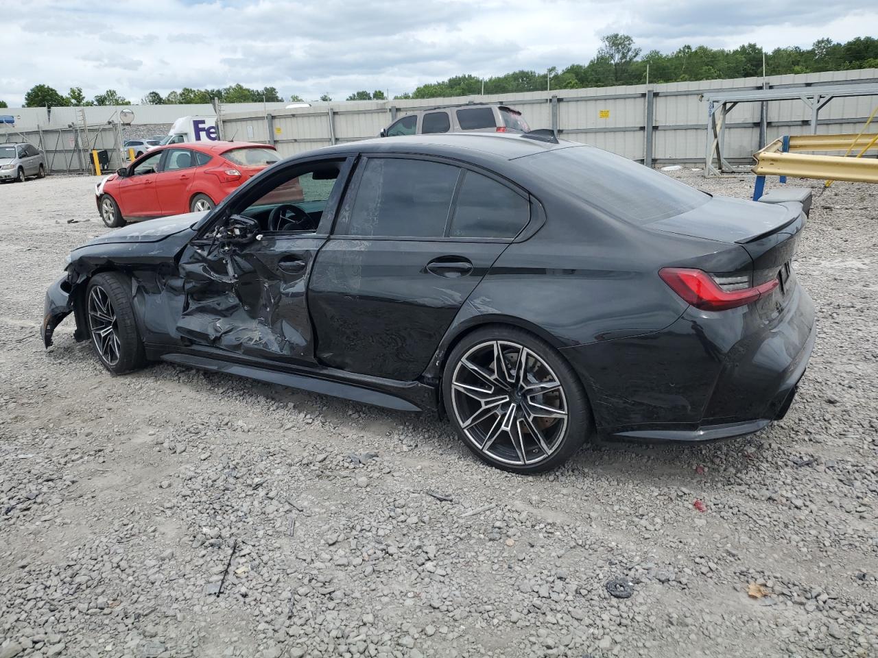 2022 BMW M3 VIN WBS53AY0XNFL73101 Copart auction photo, side / front end damage thumbnail 2