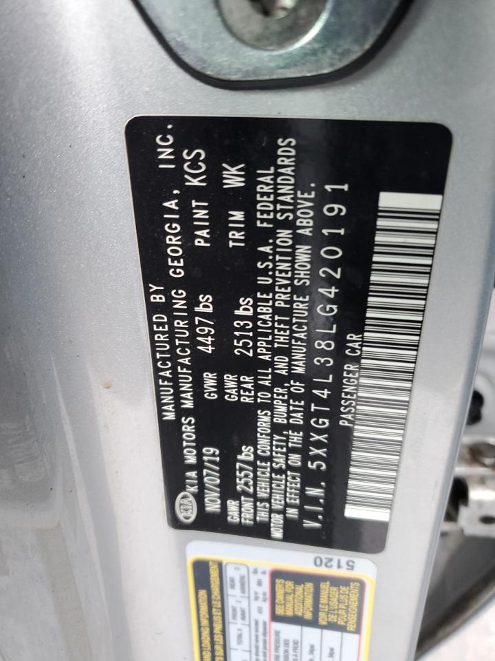 2020 KIA Optima VIN 5XXGT4L38LG420191 Copart auction photo, rear end / front end damage thumbnail 12