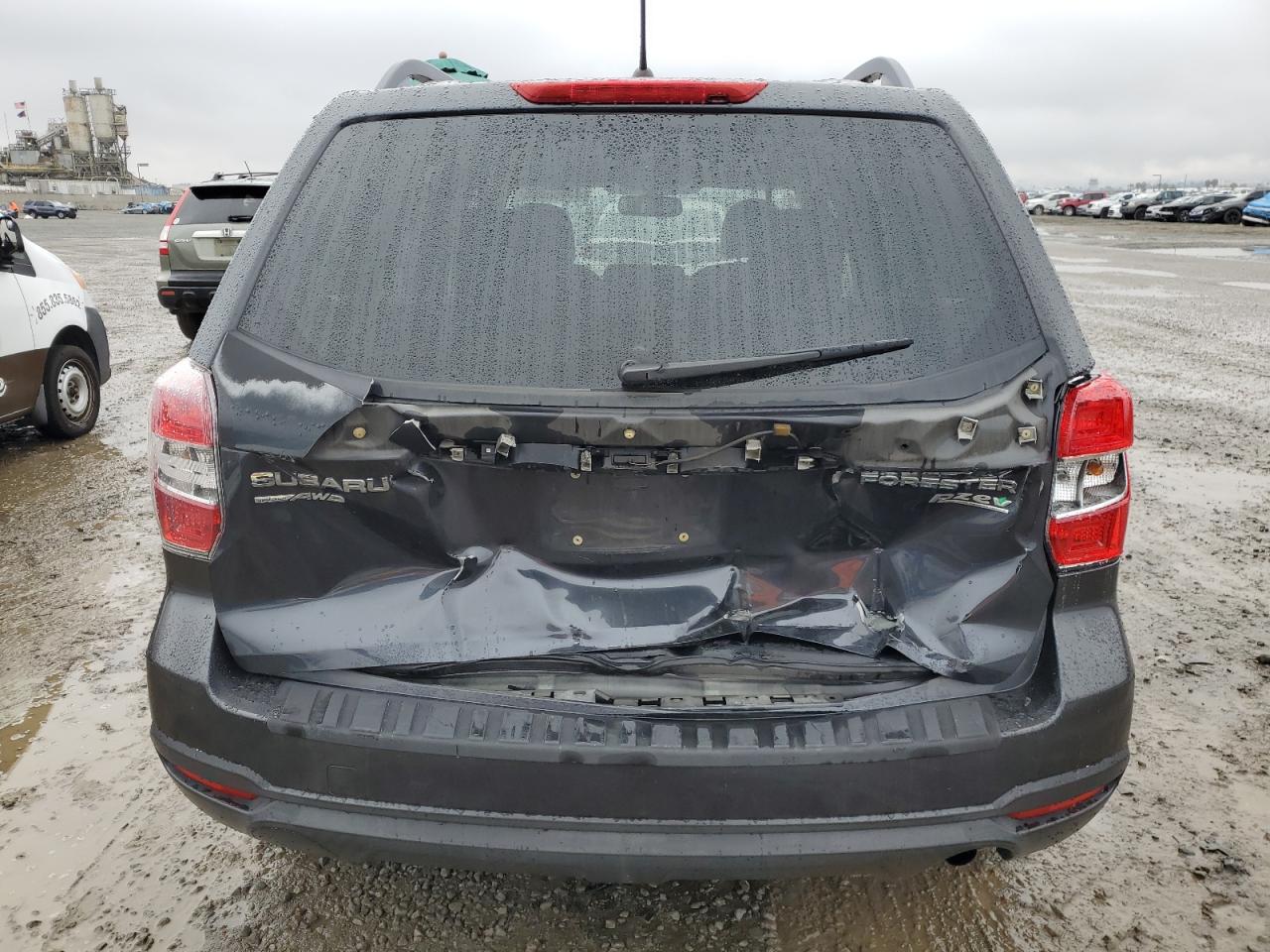 2015 Subaru Forester VIN JF2SJADC1FH593198 Copart auction photo, rear end damage thumbnail 6