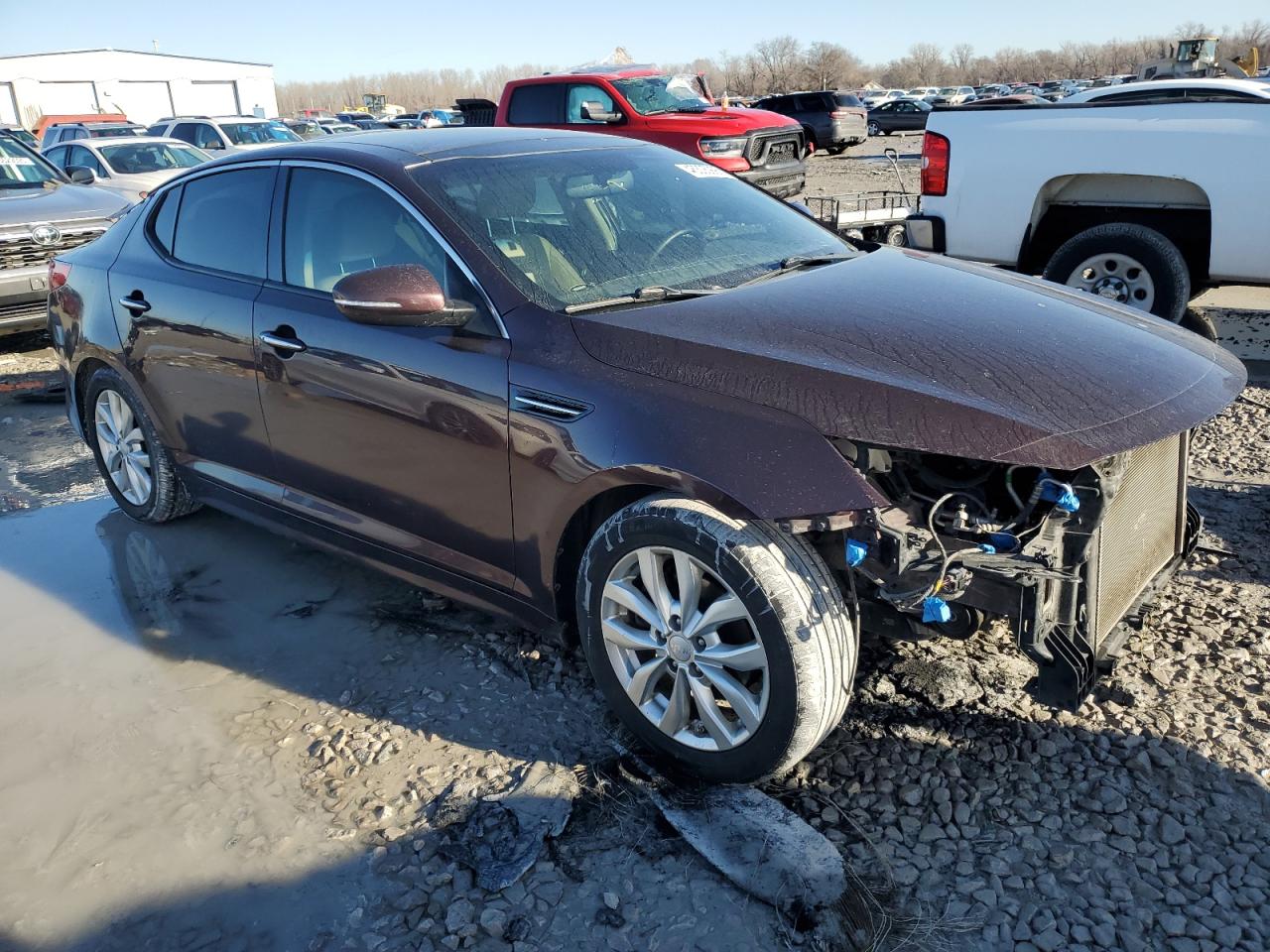 2014 KIA Optima VIN 5XXGN4A79EG340661 Copart auction photo, front end damage thumbnail 4