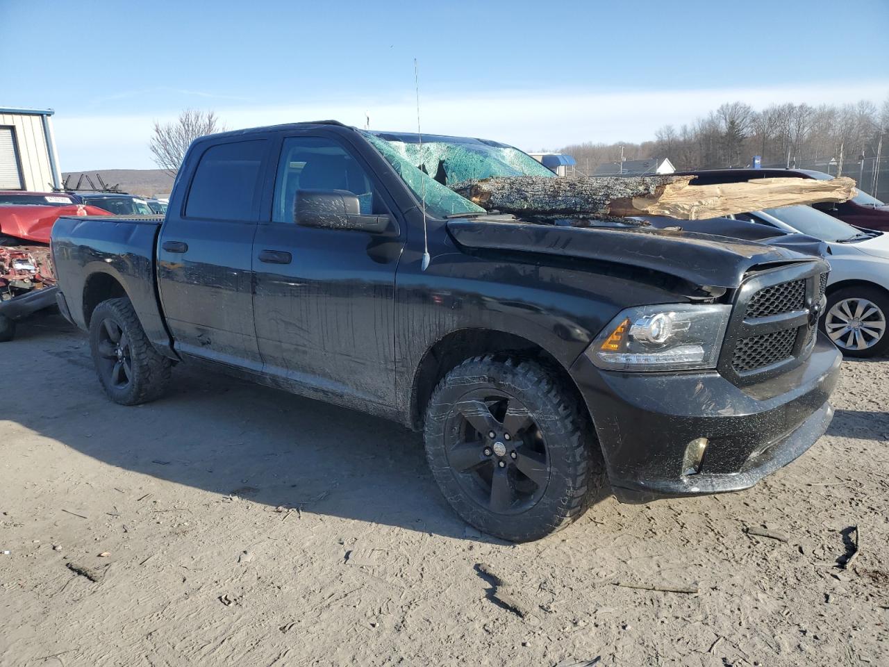 2014 RAM 1500 VIN 1C6RR7KT7ES162823 Copart auction photo, top/roof / front end damage thumbnail 4