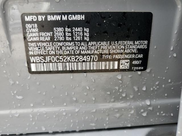 2019 BMW M5 VIN WBSJF0C52KB284970 Copart auction photo, front end / undercarriage damage thumbnail 12
