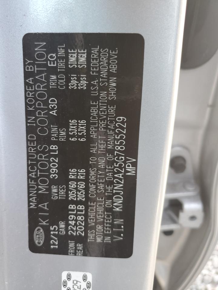 2016 KIA Soul VIN KNDJN2A25G7855229 Copart auction photo, side / minor dent/scratches damage thumbnail 13