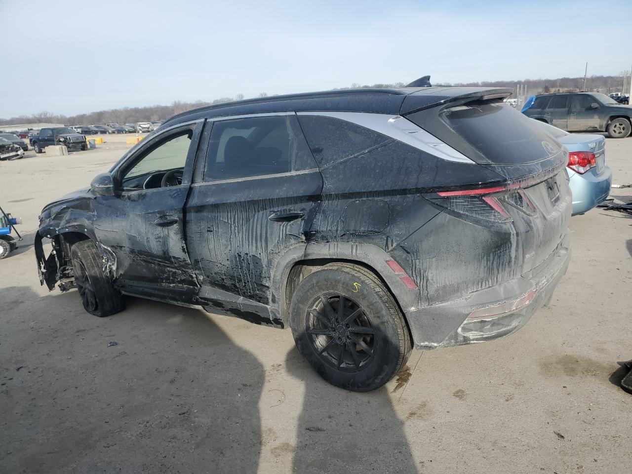 2022 Hyundai Tucson VIN 5NMJBCAE1NH033588 Copart auction photo, side / front end damage thumbnail 2