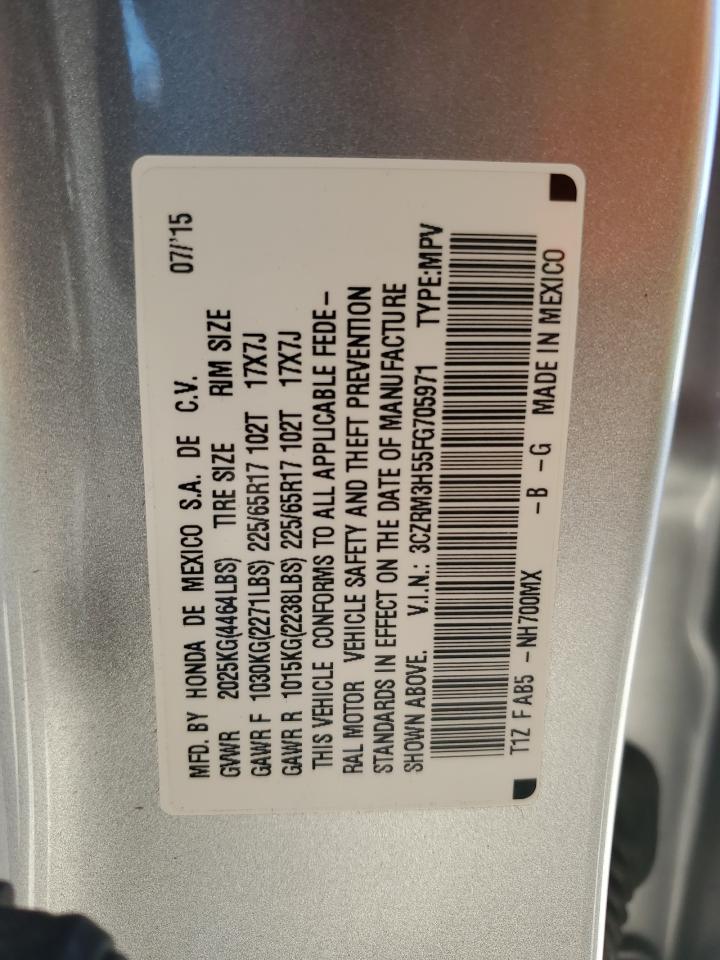 2015 Honda CR-V VIN 3CZRM3H55FG705971 Copart auction photo, side / rear end damage thumbnail 13