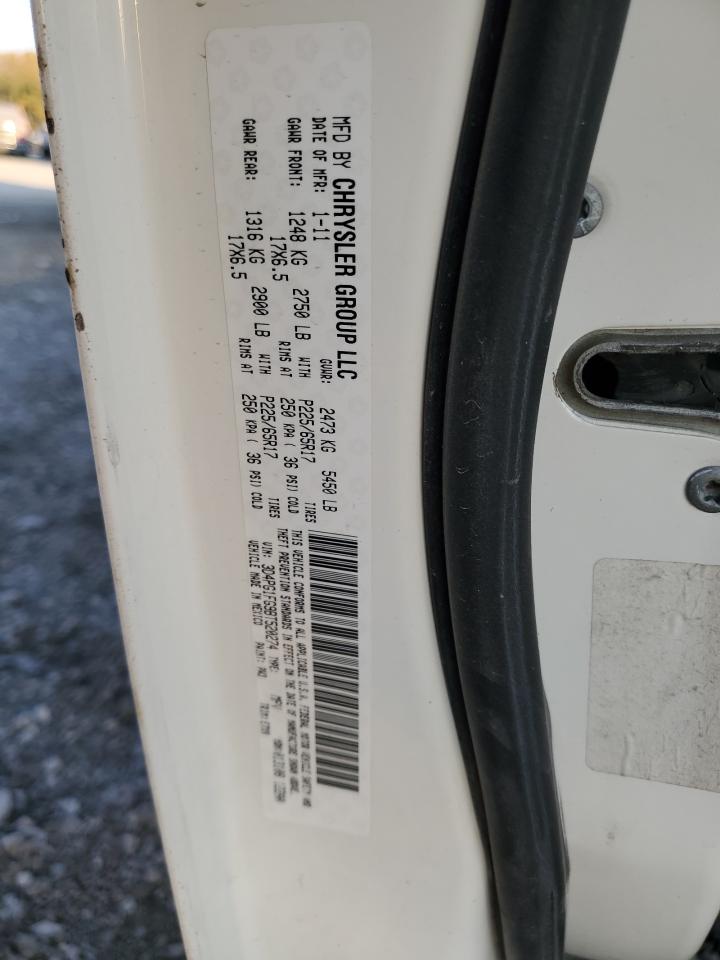 2011 Dodge Journey VIN 3D4PG1FG9BT520274 Copart auction photo, front end / side damage thumbnail 14