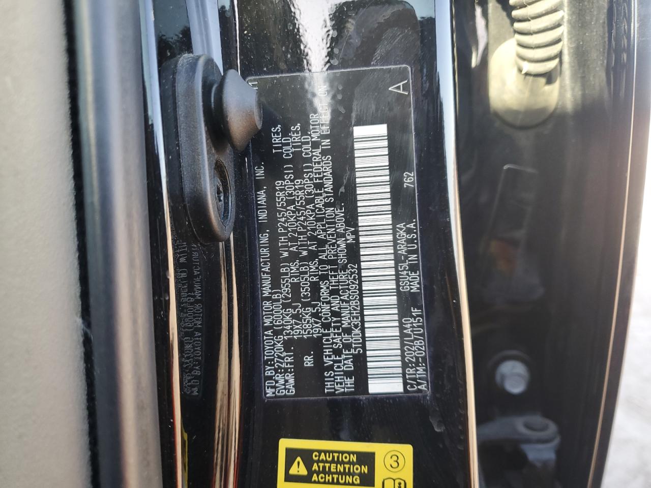 2011 Toyota Highlander VIN 5TDDK3EH2BS092532 Copart auction photo, front end damage thumbnail 13