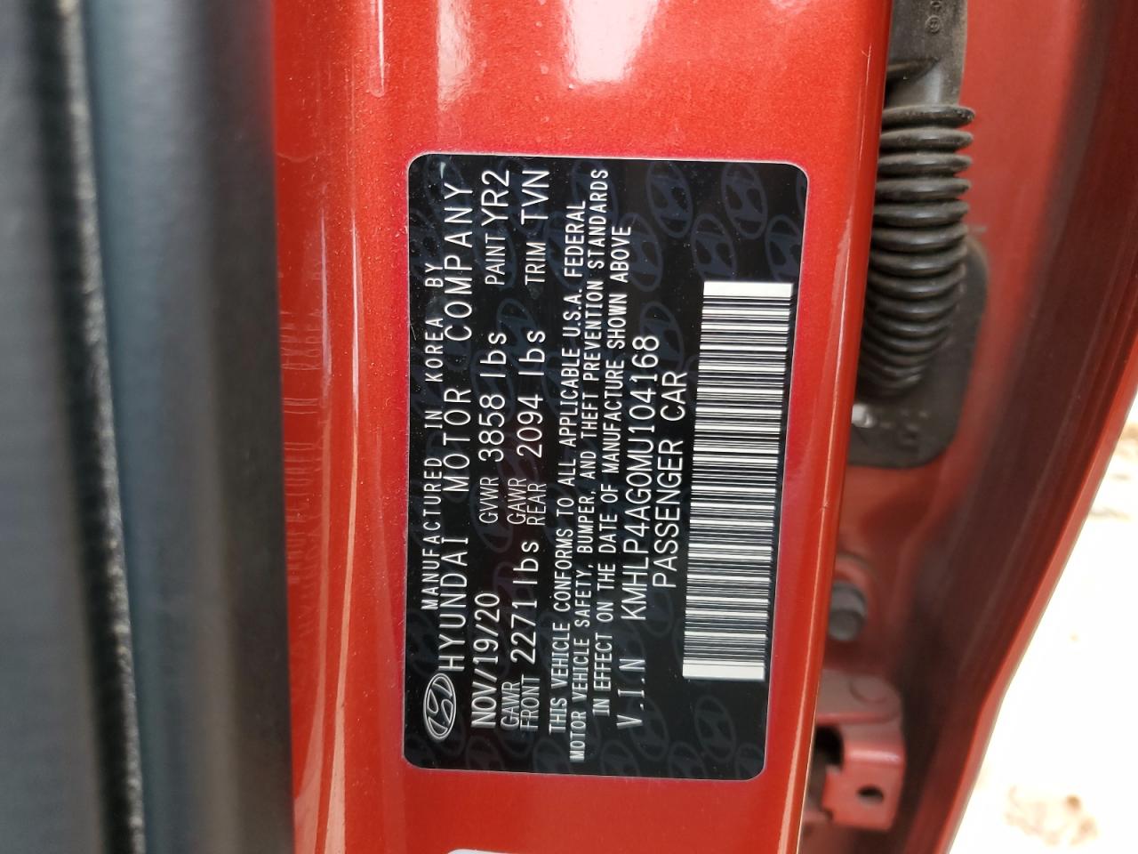 2021 Hyundai Elantra VIN KMHLP4AG0MU104168 Copart auction photo, front end damage thumbnail 15