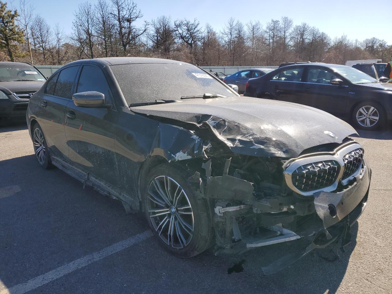 2020 BMW M3 VIN WBA5U7C0XLFH14976 Copart auction photo, front end / side damage thumbnail 4