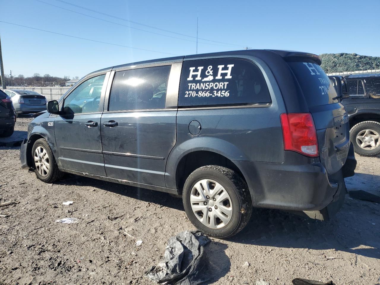 2014 Dodge Caravan VIN 2C4RDGBG9ER238070 Copart auction photo, front end / rear end damage thumbnail 2