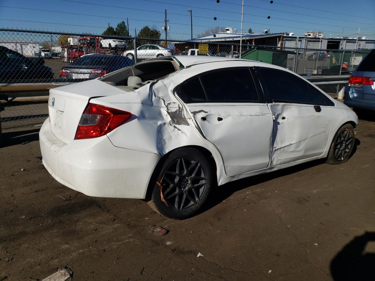2012 Honda Civic VIN 19XFB2F59CE014591 Copart auction photo, all over damage thumbnail 3
