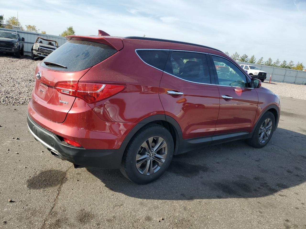 2013 Hyundai Santa Fe VIN 5XYZU3LB9DG007782 Copart auction photo, side / front end damage thumbnail 3