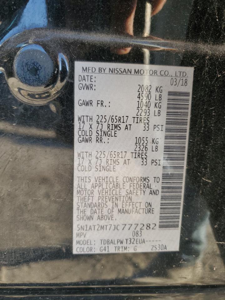 2018 Nissan Rogue VIN 5N1AT2MT7JC777282 Copart auction photo, front end / undercarriage damage thumbnail 13