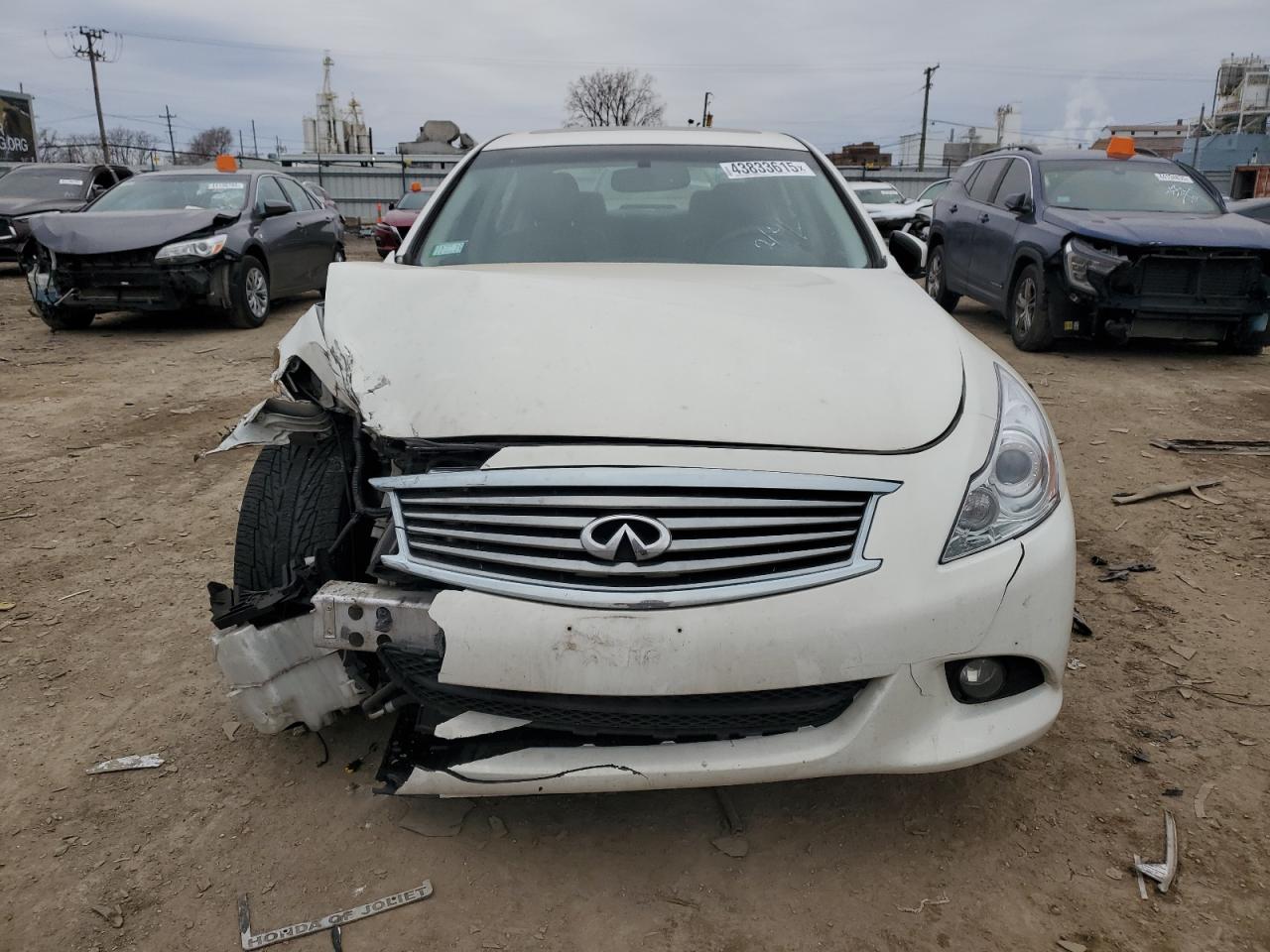 2013 Infiniti G VIN JN1CV6AR4DM752512 Copart auction photo, front end / rear end damage thumbnail 5