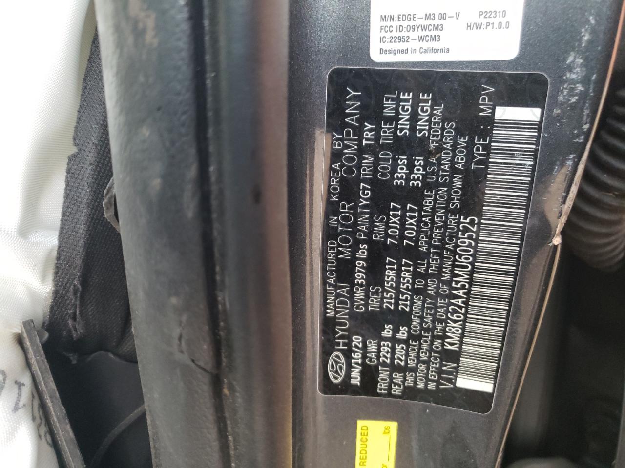 2021 Hyundai Kona VIN KM8K62AA5MU609525 Copart auction photo, front end / side damage thumbnail 14