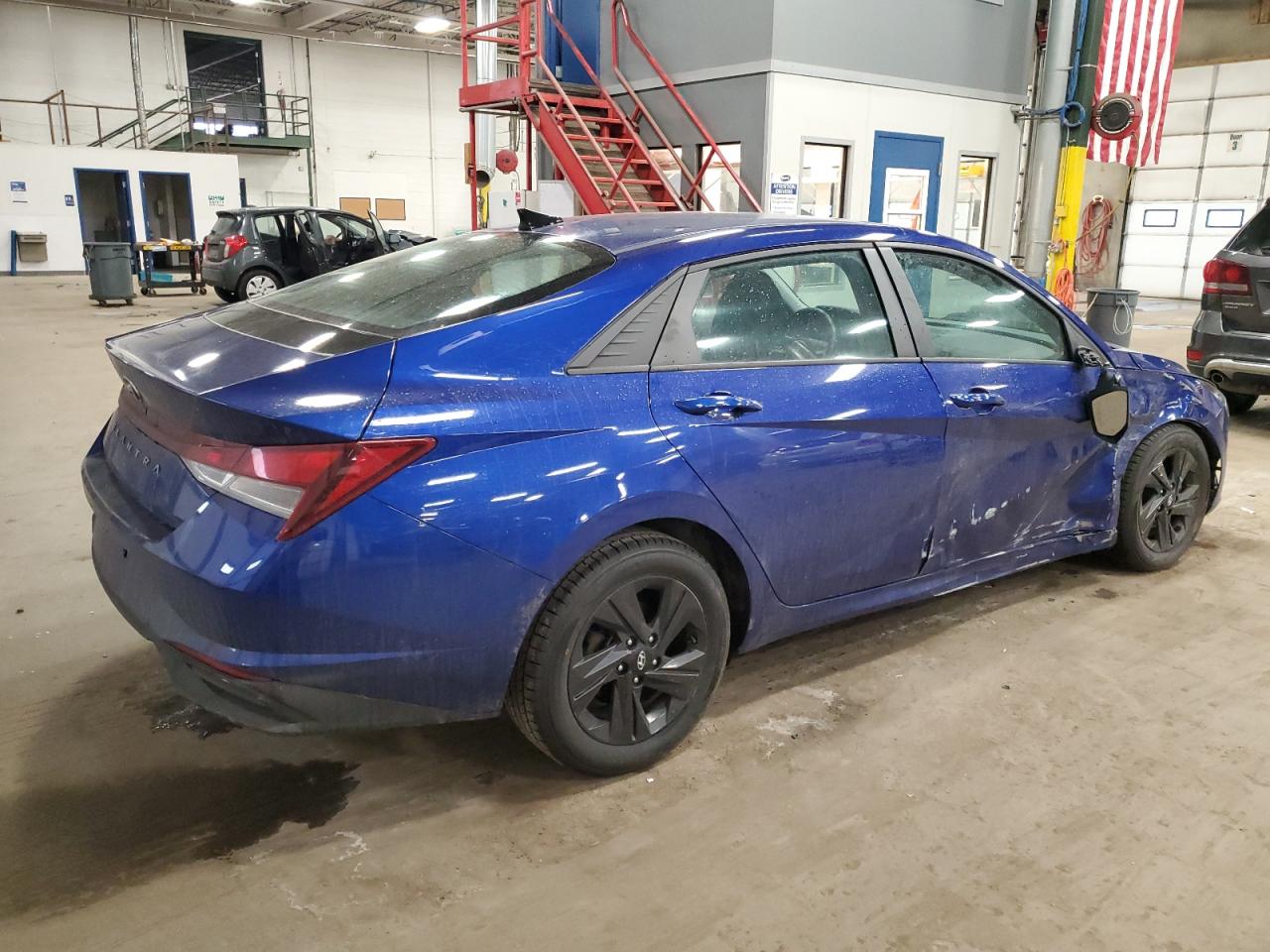 2021 Hyundai Elantra VIN KMHLS4AGXMU134387 Copart auction photo, front end / side damage thumbnail 3