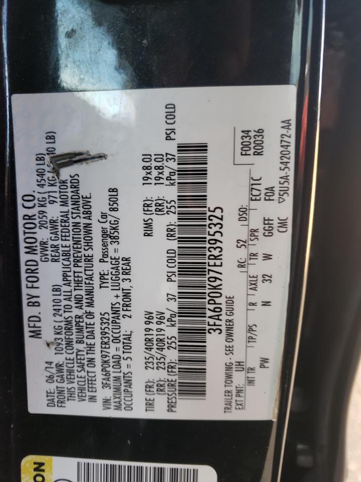 2014 Ford Fusion VIN 3FA6P0K97ER395325 Copart auction photo, front end / mechanical damage thumbnail 12