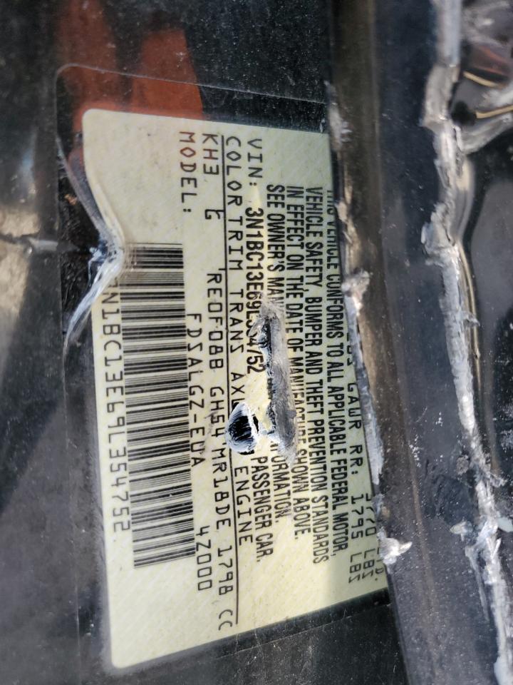 2009 Nissan Versa VIN 3N1BC13E69L354752 Copart auction photo, all over damage thumbnail 12