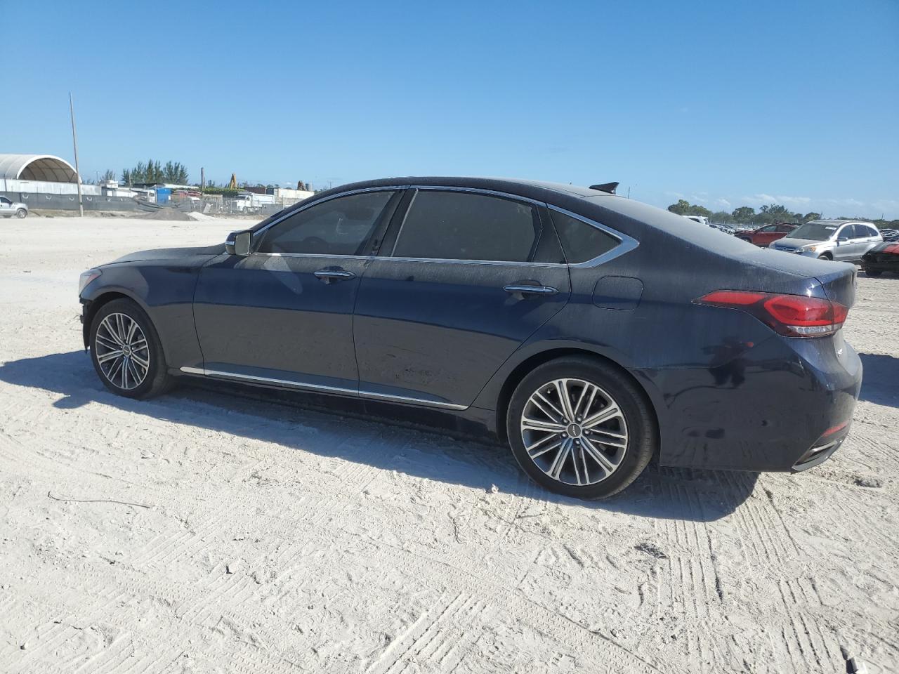 2018 Genesis G80 VIN KMHGN4JE8JU246866 Copart auction photo, front end / minor dent/scratches damage thumbnail 2