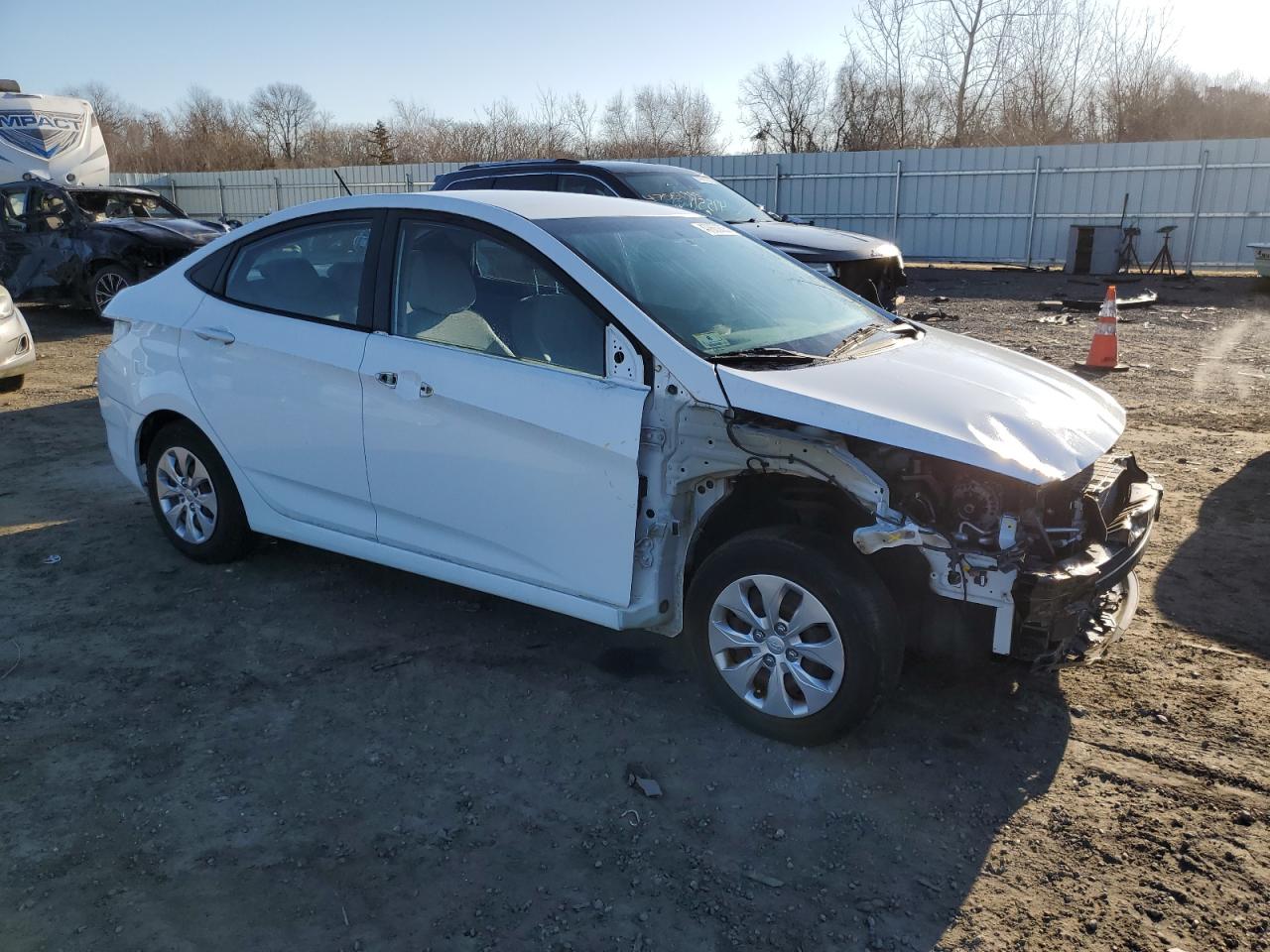 2017 Hyundai Accent VIN KMHCT4AE4HU334019 Copart auction photo, front end / rear end damage thumbnail 4