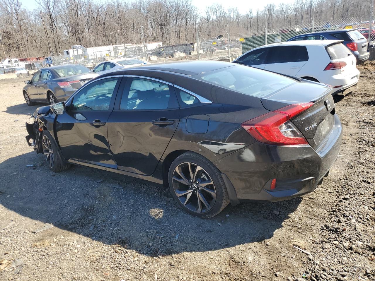 2019 Honda Civic VIN 2HGFC2F89KH594968 Copart auction photo, front end / side damage thumbnail 2