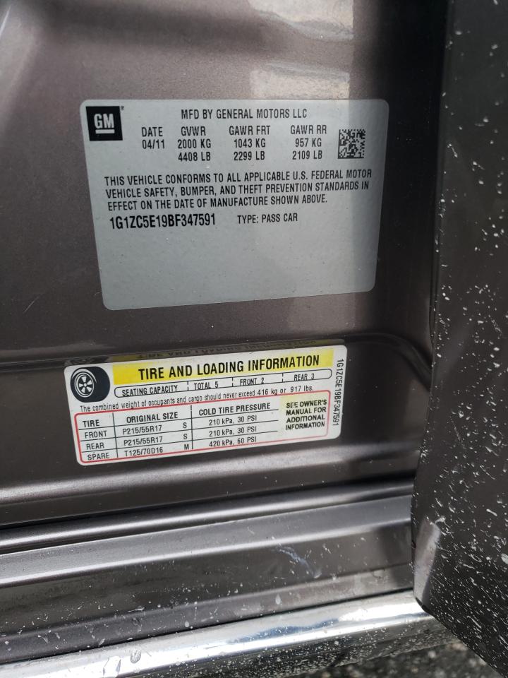 2011 Chevrolet Malibu VIN 1G1ZC5E19BF347591 Copart auction photo, side damage thumbnail 12