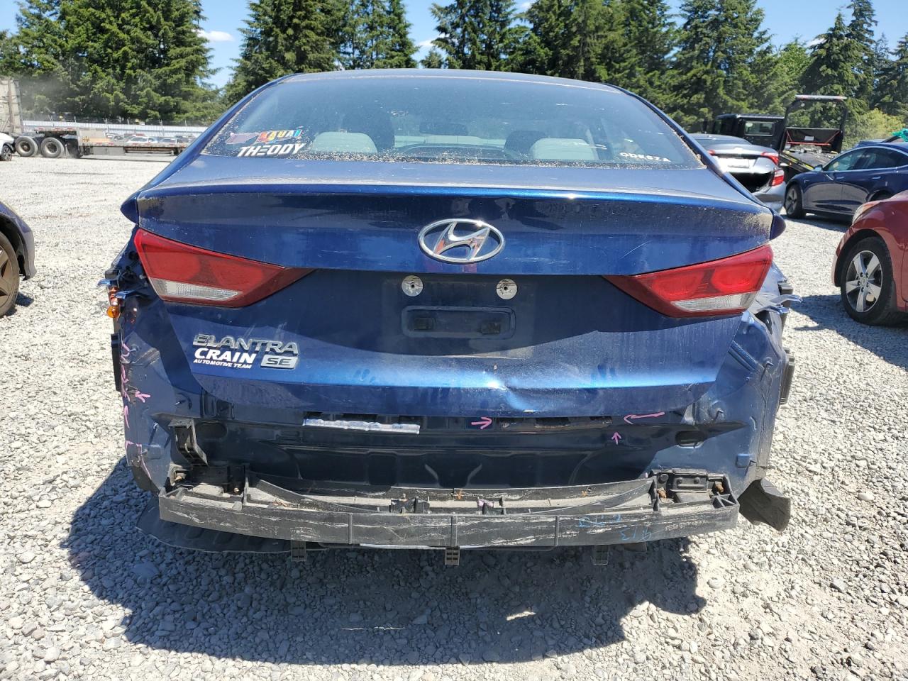 2018 Hyundai Elantra VIN 5NPD74LF8JH274846 Copart auction photo, vandalism / all over damage thumbnail 6