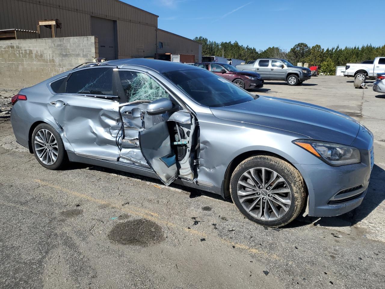 2015 Hyundai Genesis VIN KMHGN4JE0FU084609 Copart auction photo, side damage thumbnail 4